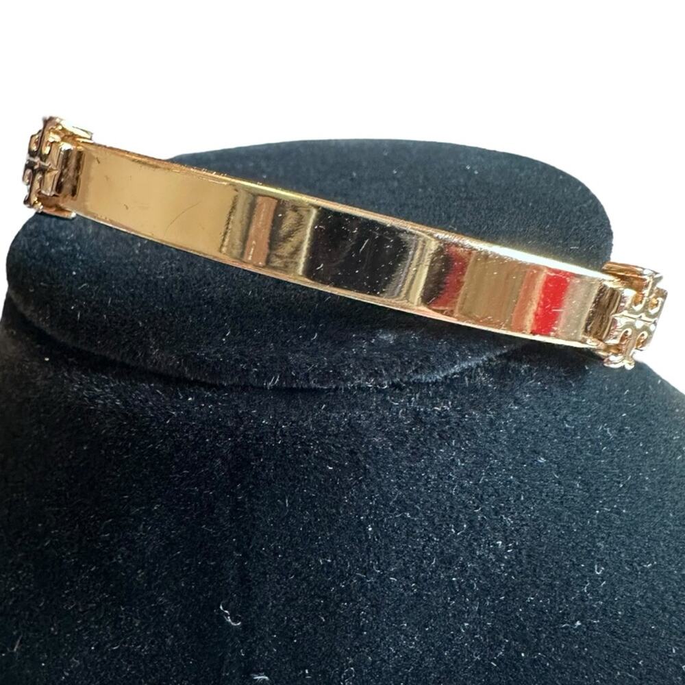Tory Burch - Classic Logo Elegant Gold Bangle Bracelet - Picture 6 of 11